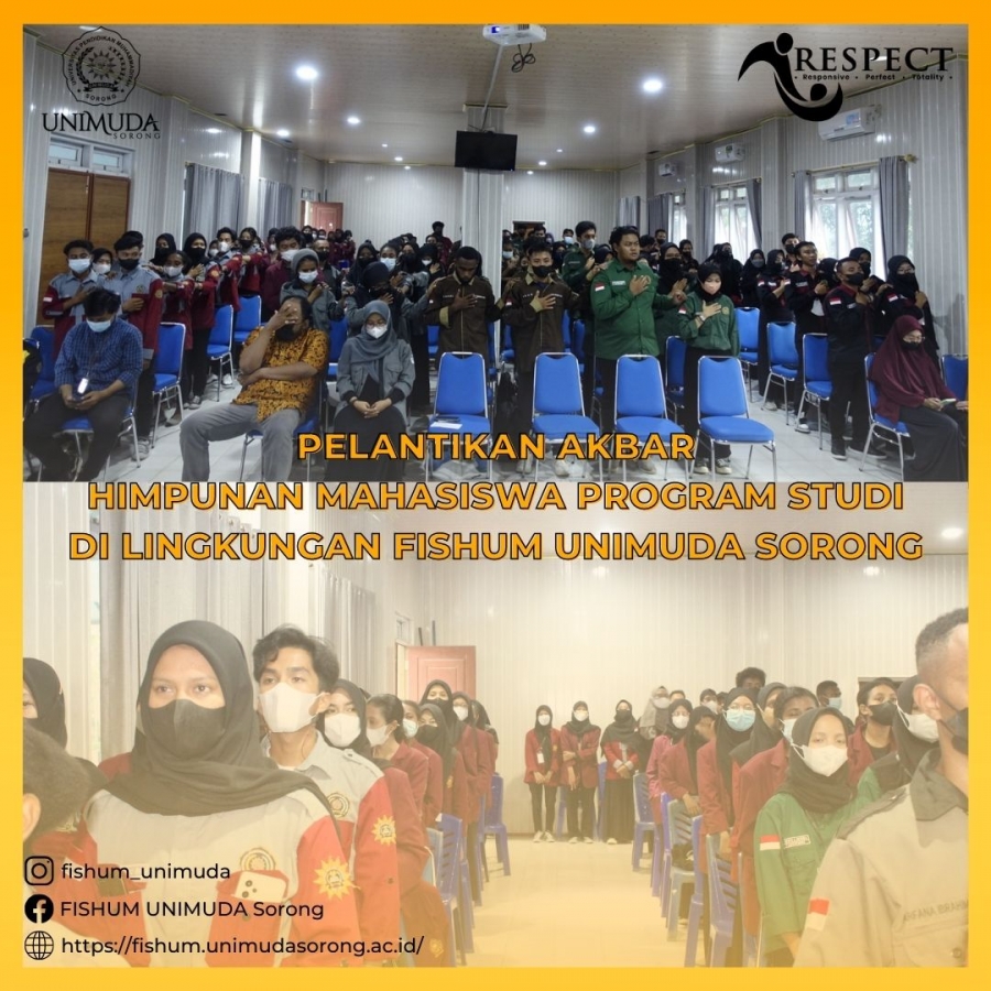 Pelantikan Akbar dan Pengukuhan Pengurus Himpunan Mahasiswa Program Studi di Lingkungan Fakultas Ilmu Sosial dan Humaniora (FISHUM) Masa Bakti 2022-2023